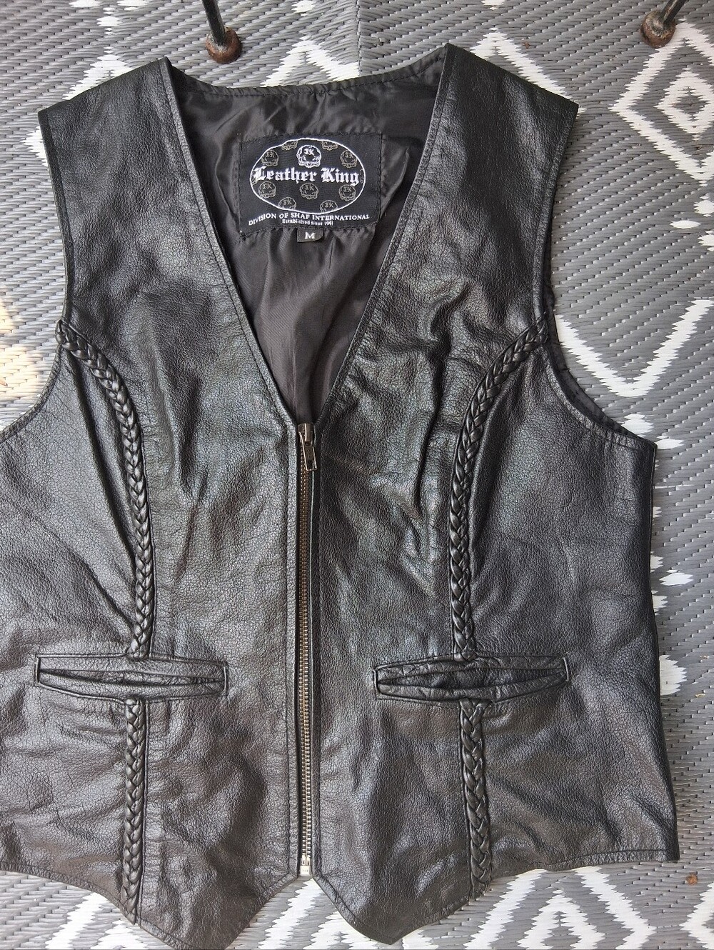 Bikercore Genuine Leather King Vest.